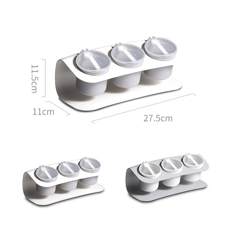 3Pcs/set Plastična staklenka za začine Kutija za začine Boca za pohranu začina sa žličicama Staklenke Sol Papar Kumin u prahu Kutije Kuhinjski alat