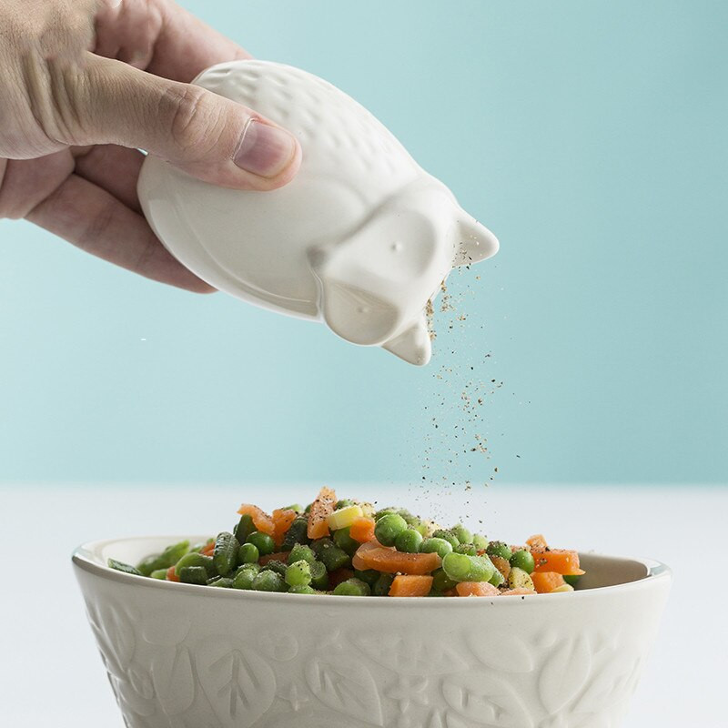 2 ks domácich potrieb, kuchynská keramika, dózy na koreniny v tvare líšky, korenie, roztomilé korenie na dvere, kuchynský organizér na koreniny, soľnička