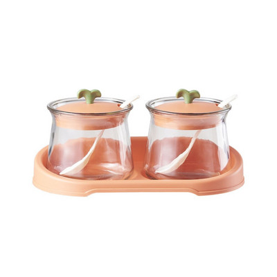 Kreatívna sklenená koreniaca krabička do domácnosti, koreniaca nádoba s podnosom, kuchynská kombinovaná sada, soľnička, cukornička, fľaša na víno a ocot, olejnička