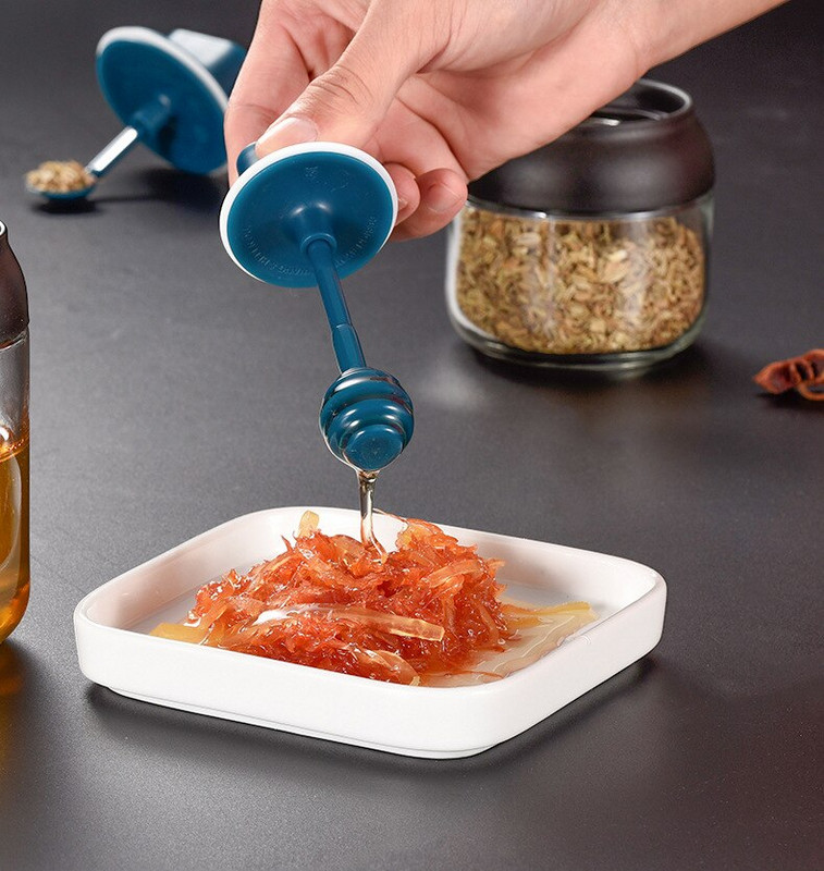 Sklenené fľaše na korenie v kuchyni, sklenená nádoba na cukor, soľ, med, 280 ml, úložná krabička na korenie s vekom, štetcom, lyžicou a príslušenstvom 1 ks