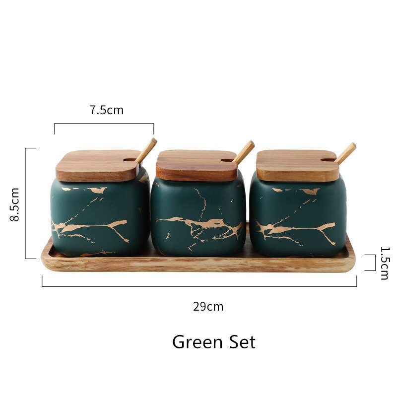 Sada keramických koriacich pohárov Nordic, korenie, cukor, soľ, korenie s bambusovým viečkom, lyžicou, kuchynský korenie stojan 360 ml 1 sada
