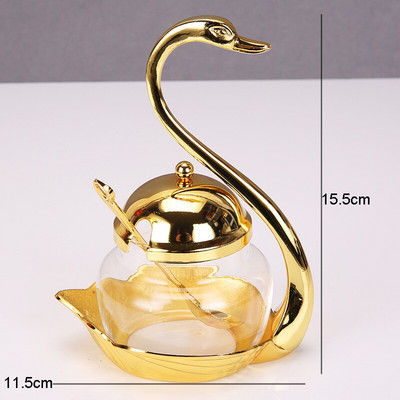 Zliatina zinku, korenie v tvare labute, korenie v tvare labute, kovová lyžička, kreatívny nástroj na korenie v domácnosti, soľnička, nádoby na korenie