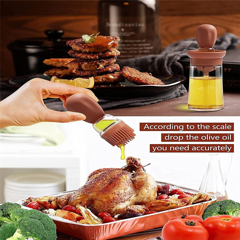 Fľaša na olej s olejovým štetcom Dávkovač oleja Grilovací pohár Miešací pohár na korenie Ocot Sójová omáčka v spreji Olejnička Fľaša na korenie