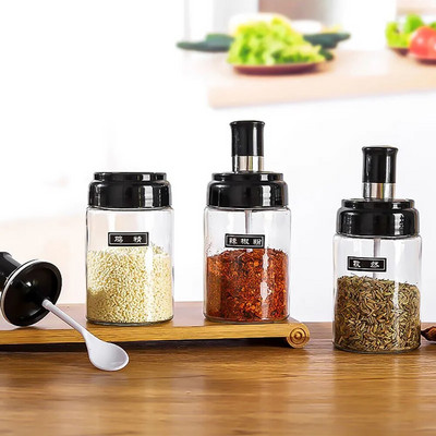 250ml sklenená fľaša na korenie, organizér na korenie, nádoba na korenie, soľ, cukor, korenie, oliver, olej, úložný priestor do kuchyne, grilovanie