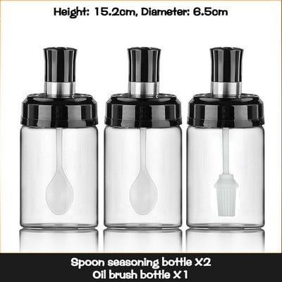 250ml sklenená fľaša na korenie, organizér na korenie, nádoba na korenie, soľ, cukor, korenie, oliver, olej, úložný priestor do kuchyne, grilovanie