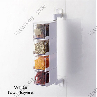 Nový otočný držiak na korenie, úložný box na korenie, tekvicová soľ, cukor a glutamát sodný, boxy na kuchynské nádoby, organizér