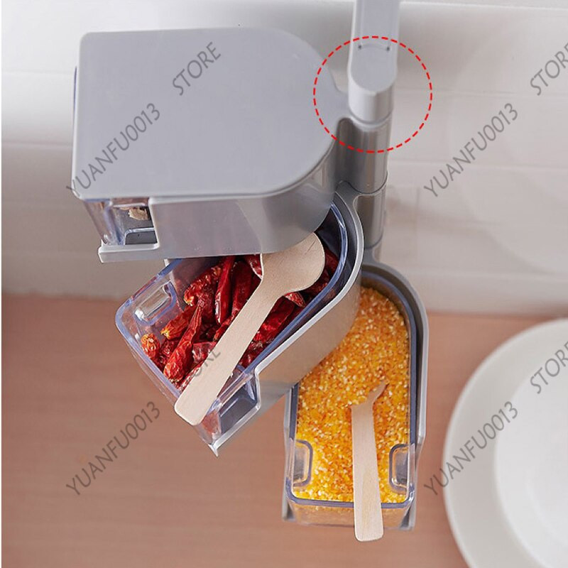 Nový otočný držiak na korenie, úložný box na korenie, tekvicová soľ, cukor a glutamát sodný, boxy na kuchynské nádoby, organizér