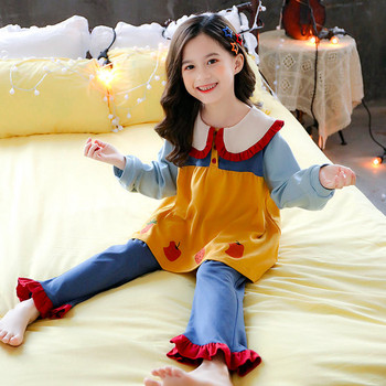 Παιδικές πιτζάμες για κορίτσια - φαρδύ μοντέλο με γιακά