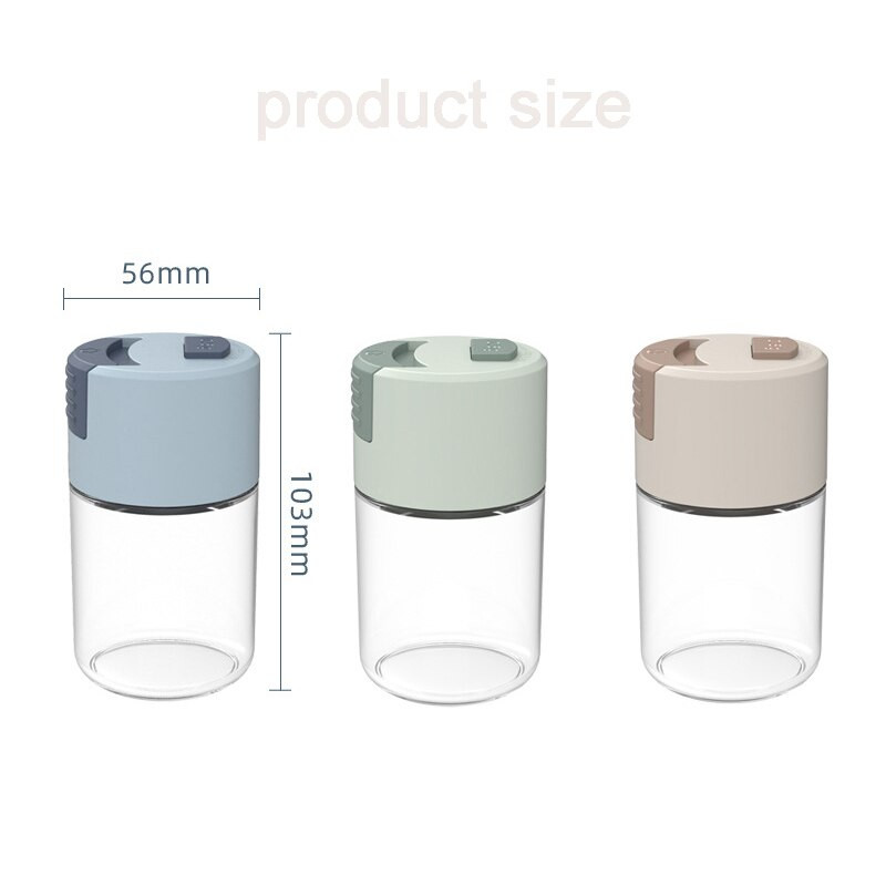 Kvantitatívna soľnička s tlačiacou hlavou, fľaša na kontrolu soli, nádoba na korenie, nástroj na korenie, sklenená soľnička s limitom