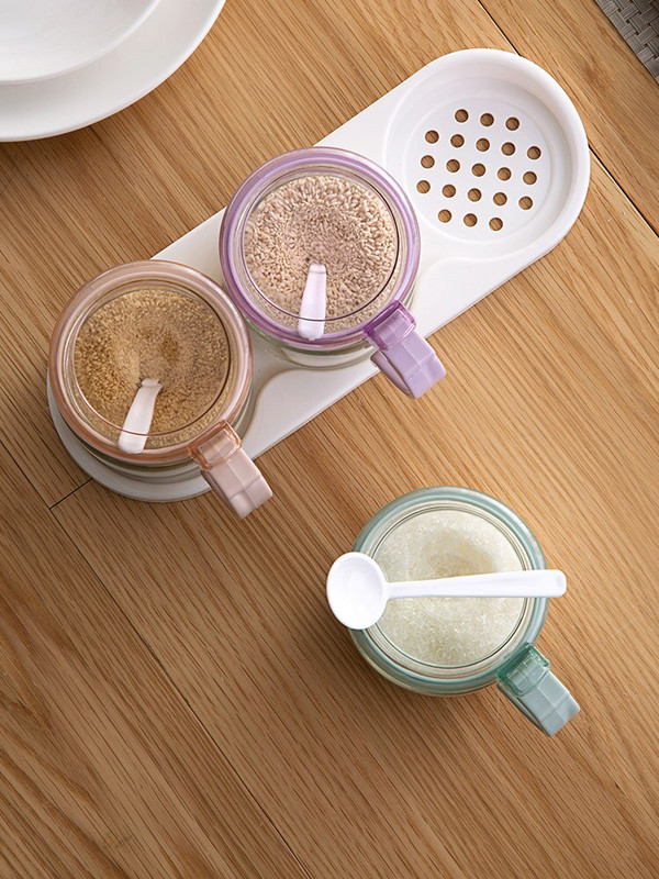 Kreatívne fľaše na korenie, sada uzavretých sklenených nádob, kuchynská omáčka, korenie, soľnička, priehľadná nádoba, domáca nádoba na potraviny, karafka