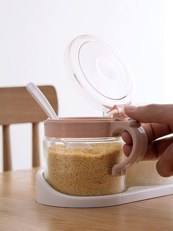 Kreatívne fľaše na korenie, sada uzavretých sklenených nádob, kuchynská omáčka, korenie, soľnička, priehľadná nádoba, domáca nádoba na potraviny, karafka