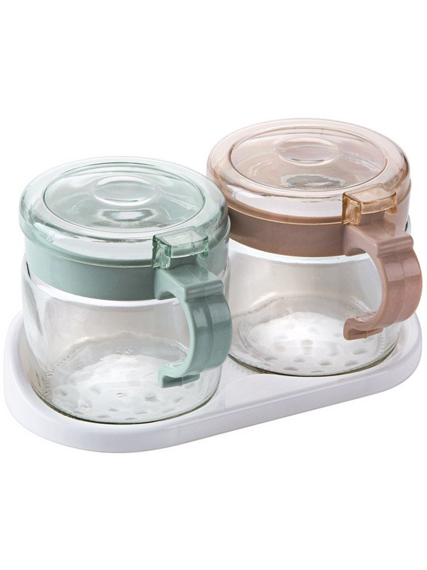 Kreatívne fľaše na korenie, sada uzavretých sklenených nádob, kuchynská omáčka, korenie, soľnička, priehľadná nádoba, domáca nádoba na potraviny, karafka