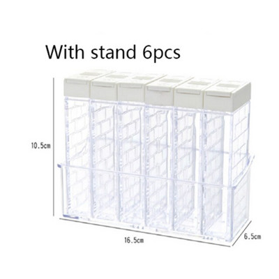 Priehľadná sada korenín Walfos, soľ a korenie, fľaša na korenie s farebným viečkom, kuchynská nádoba na korenie