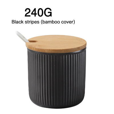 Keramické dózy na korenie s dreveným viečkom, soľničky, kuchynské potreby, organizér na biele korenie, sada lyžíc a krabička na biely cukor