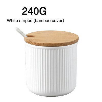 Keramické dózy na korenie s dreveným viečkom, soľničky, kuchynské potreby, organizér na biele korenie, sada lyžíc a krabička na biely cukor