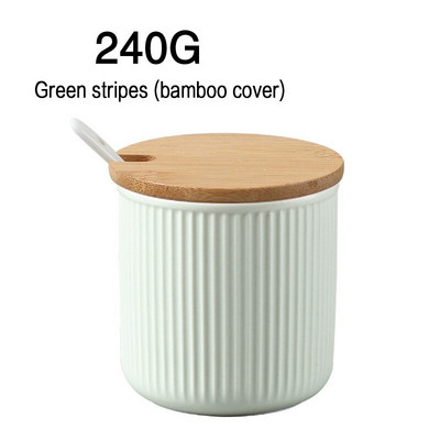 Keramické dózy na korenie s dreveným viečkom, soľničky, kuchynské potreby, organizér na biele korenie, sada lyžíc a krabička na biely cukor