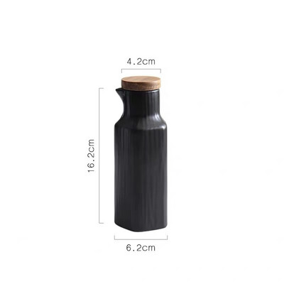 Japán stílusú kerámia sósüveg bambusz tetővel, szója egyszerű szószos palack Kreatív szivárgásmentes olajecetes palack konyhai étkészlet