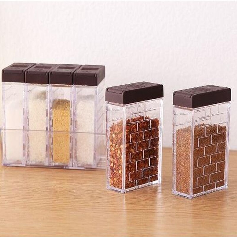 Domáca kuchynská korenie nádoba na korenie priehľadná soľ korenie rozprašovač korenia skladovacia nádoba kuchynské korenie rasca fľaša nádrž sada