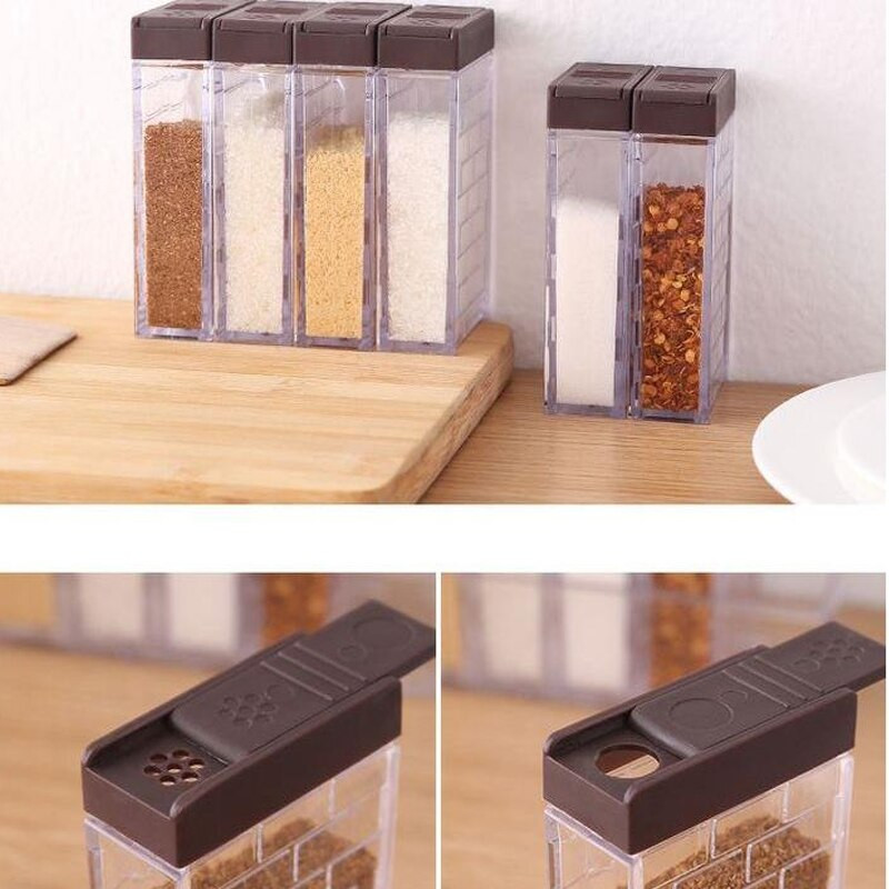 Domáca kuchynská korenie nádoba na korenie priehľadná soľ korenie rozprašovač korenia skladovacia nádoba kuchynské korenie rasca fľaša nádrž sada