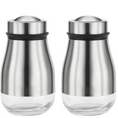 Sada 2 soľničiek a koreničiek - Soľnička s nastaviteľnými otvormi na nalievanie - Dávkovač ryže s možnosťou doplnenia do kuchyne alebo reštaurácie