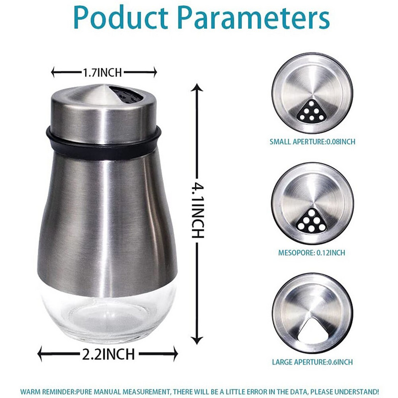 Sada 2 soľničiek a koreničiek - Soľnička s nastaviteľnými otvormi na nalievanie - Dávkovač ryže s možnosťou doplnenia do kuchyne alebo reštaurácie