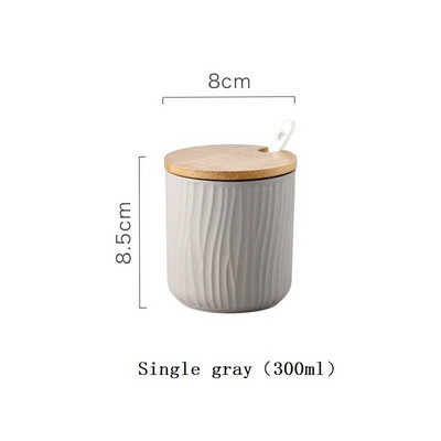 Nordic Home Kreatívna keramická koreniaca nádoba s viečkom Malá lyžička Koreniaca soľnička Kuchynské potreby Úložná sada