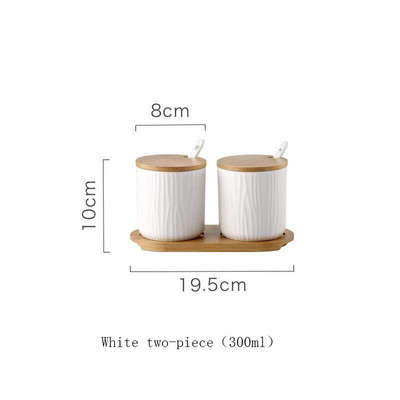 Nordic Home Kreatívna keramická koreniaca nádoba s viečkom Malá lyžička Koreniaca soľnička Kuchynské potreby Úložná sada