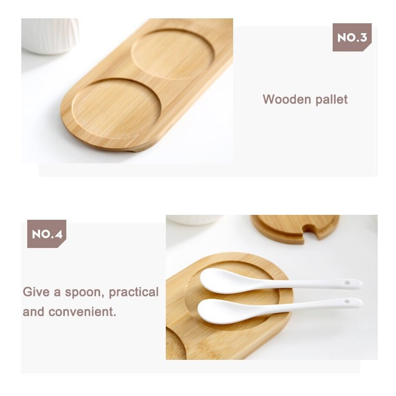 Nordic Home Kreatívna keramická koreniaca nádoba s viečkom Malá lyžička Koreniaca soľnička Kuchynské potreby Úložná sada