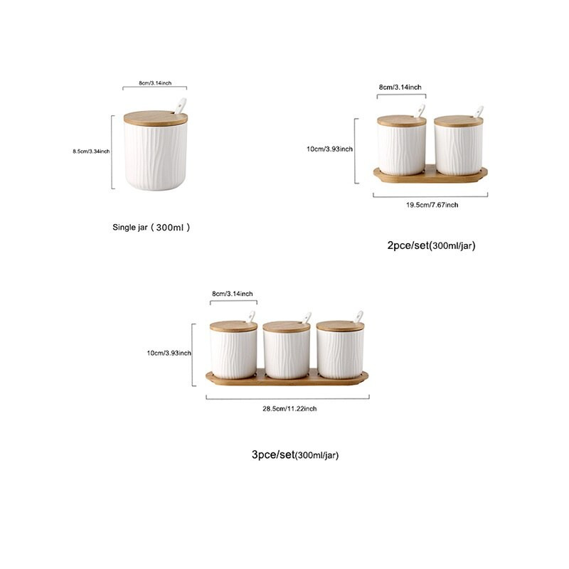 Nordic Home Kreatívna keramická koreniaca nádoba s viečkom Malá lyžička Koreniaca soľnička Kuchynské potreby Úložná sada