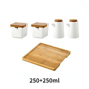 Japonská keramická soľnička na korenie, korenie v nádobe s bambusovým dreveným viečkom, korenie v nádobe, úložný box na korenie, kuchynské náradie