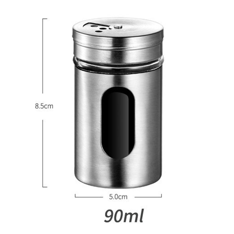 Nerezové poháre na korenie, sklenená fľaša na roztieranie, korenie na grilovanie, fľaša na korenie, držiak na špáradlá, soľnička do kuchyne