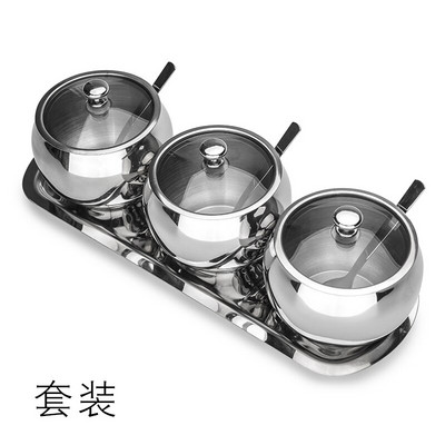 Nerezová oceľová dóza na korenie, sada 3 koriacich nádob, fľaša na korenie, kuchynské potreby, soľnička, dóza na korenie