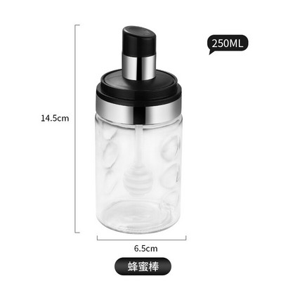 Sklenená koreniaca nádoba, kuchynská súprava na korenie, fľaše, lyžička na korenie, poháre na korenie, štetec na olej, nádoba na med, nádoba na skladovanie potravín