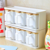 Európsky plastový priehľadný stojan na koreniny, korenie, soľnička a korenička, cukornička, kuchynská fľaša na korenie