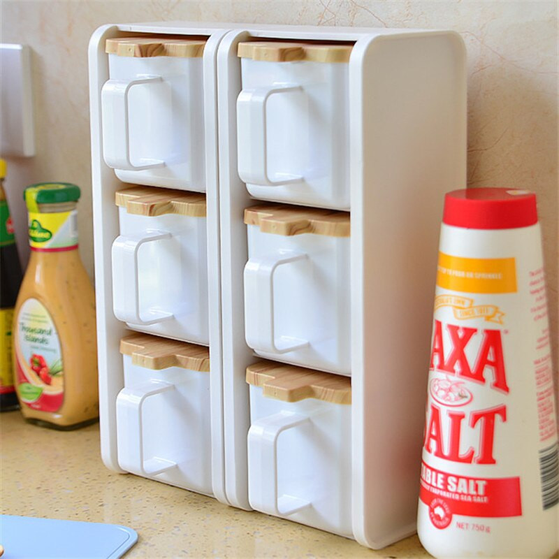 Európsky plastový priehľadný stojan na koreniny, korenie, soľnička a korenička, cukornička, kuchynská fľaša na korenie