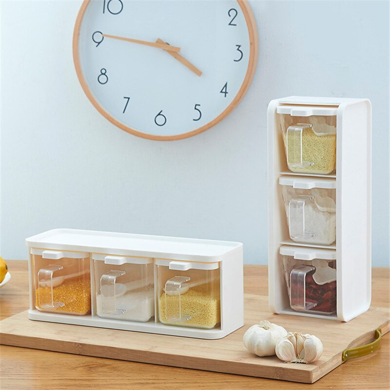 Európsky plastový priehľadný stojan na koreniny, korenie, soľnička a korenička, cukornička, kuchynská fľaša na korenie