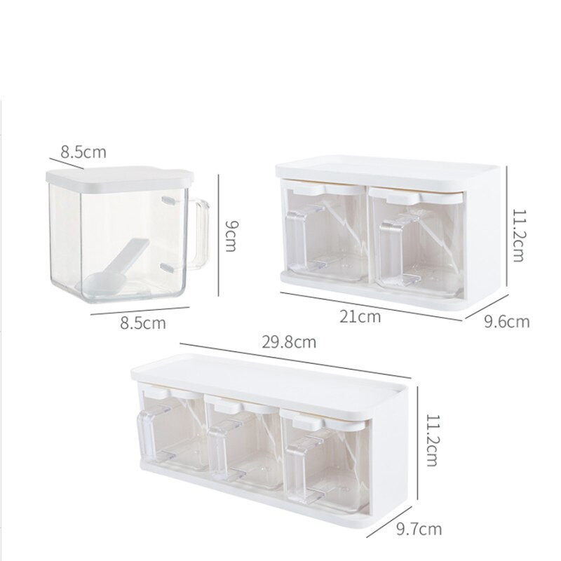 Európsky plastový priehľadný stojan na koreniny, korenie, soľnička a korenička, cukornička, kuchynská fľaša na korenie