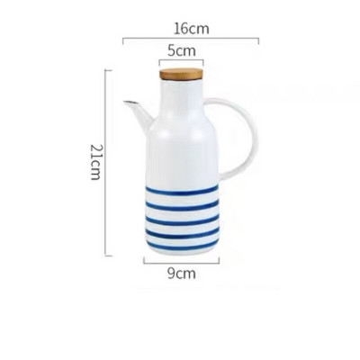 Keramická koreňová nádoba v japonskom štýle s viečkom a lyžičkou, kreatívna cukornička, soľnička na koreničku, korenie, ocot, fľaša s olejom