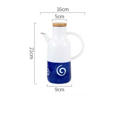 Keramická koreňová nádoba v japonskom štýle s viečkom a lyžičkou, kreatívna cukornička, soľnička na koreničku, korenie, ocot, fľaša s olejom