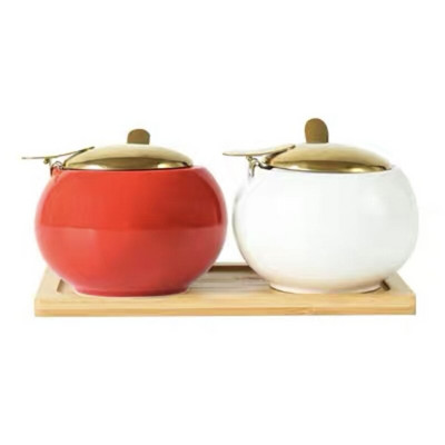 Nordic Ceramic Light Luxury maitseainepurgid kaanega Köögitööriistad Maitseainepudel Kodusuhkrukauss Soola- ja piprašeikerid