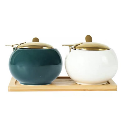 Nordic Ceramic Light Luxury maitseainepurgid kaanega Köögitööriistad Maitseainepudel Kodusuhkrukauss Soola- ja piprašeikerid
