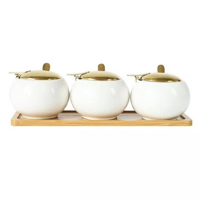 Nordic Ceramic Light Luxury maitseainepurgid kaanega Köögitööriistad Maitseainepudel Kodusuhkrukauss Soola- ja piprašeikerid