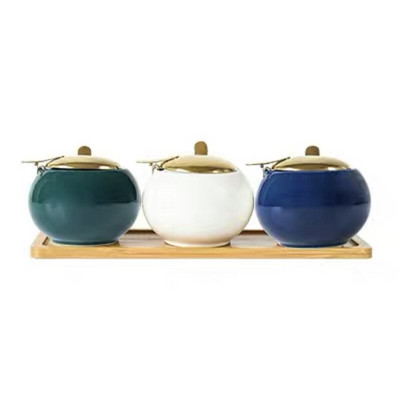 Nordic Ceramic Light Luxury maitseainepurgid kaanega Köögitööriistad Maitseainepudel Kodusuhkrukauss Soola- ja piprašeikerid