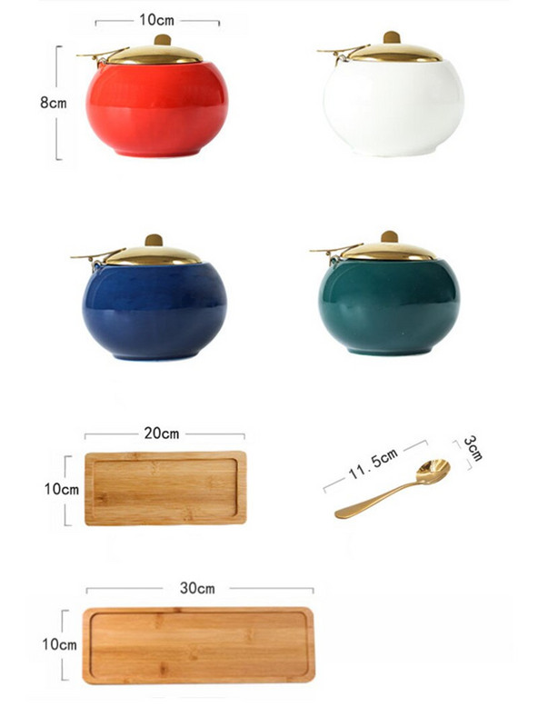 Nordic Keramická ľahká luxusná dóza na korenie s viečkom, kuchynské náradie, fľaša na korenie, cukornička, soľnička a korenička