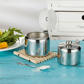 Nerezová nádoba na korenie s viečkom a lyžičkou, cukornička, fľaša na korenie pre domácnosť, soľnička a korenička, nádoba na korenie