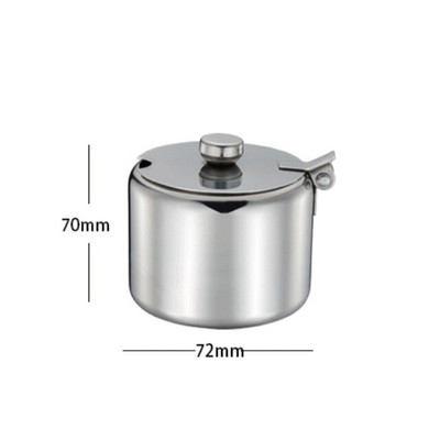 Nerezová nádoba na korenie s viečkom a lyžičkou, cukornička, fľaša na korenie pre domácnosť, soľnička a korenička, nádoba na korenie