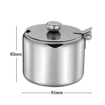 Nerezová nádoba na korenie s viečkom a lyžičkou, cukornička, fľaša na korenie pre domácnosť, soľnička a korenička, nádoba na korenie