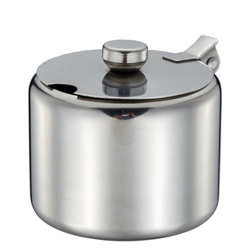 Nerezová nádoba na korenie s viečkom a lyžičkou, cukornička, fľaša na korenie pre domácnosť, soľnička a korenička, nádoba na korenie