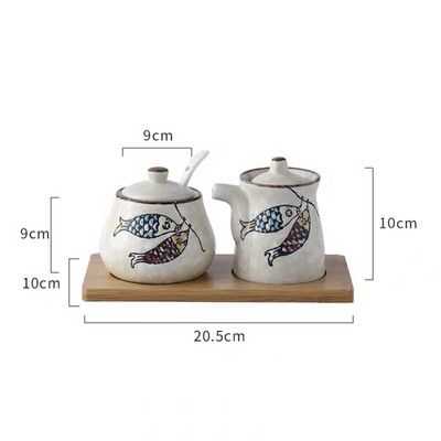 Japonská keramická fľaša na korenie, nádoba na korenie pre domácnosť, soľnička a korenička, nádoba na ocot, cukornička, hrniec na chilli, nástroj na varenie