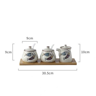 Japonská keramická fľaša na korenie, nádoba na korenie pre domácnosť, soľnička a korenička, nádoba na ocot, cukornička, hrniec na chilli, nástroj na varenie